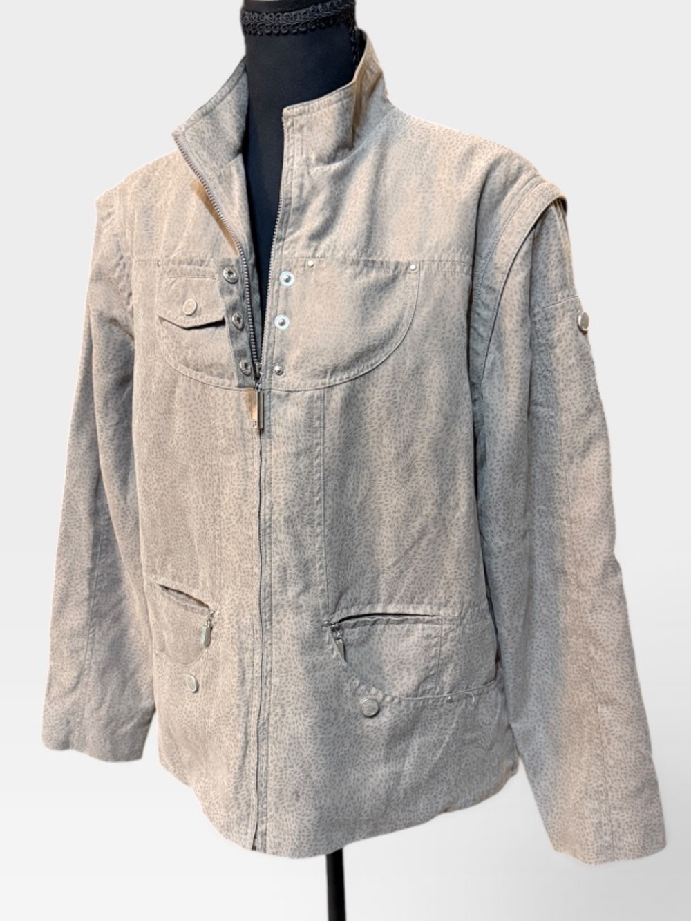 jamie sadock Light Gray Military Field Jacket size M